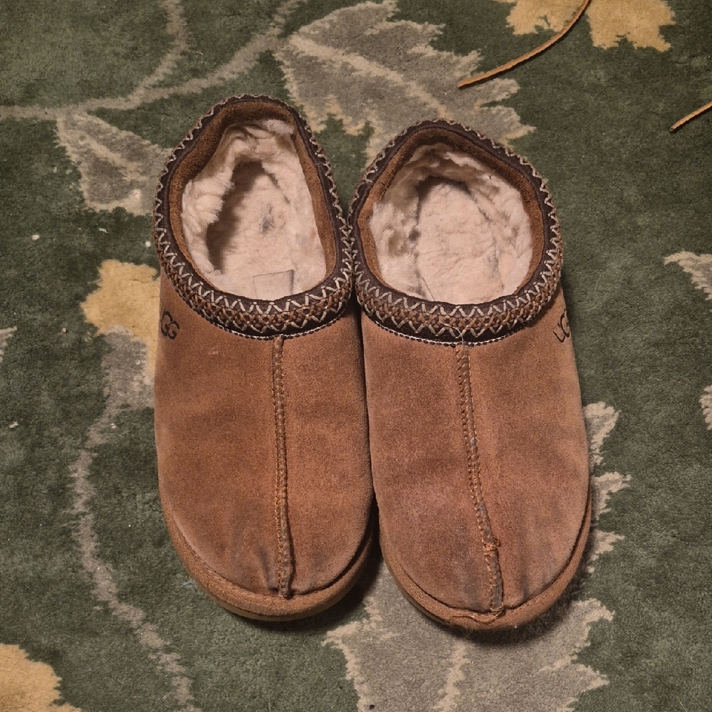UGG Men's Brown Suede Shearling-Lined Slip-On Loafers